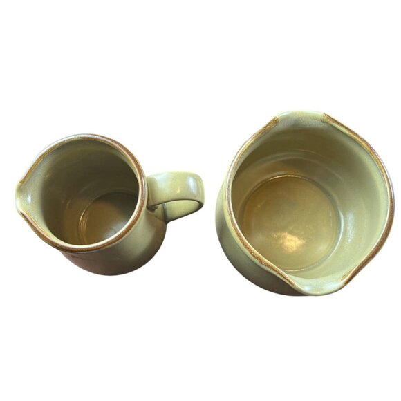 Vintage Hearthside Hand-Painted Stoneware Creamer & Sugar Bowl Set - Japan - Picture 3 of 6